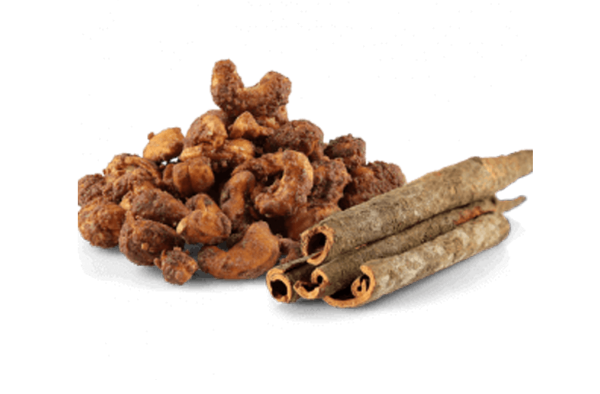 Cinnamon flavored roasted cashew nuts