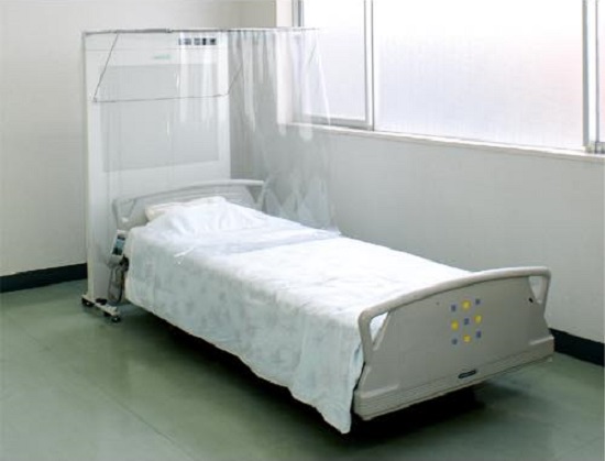Biosafety chamber for hospital beds