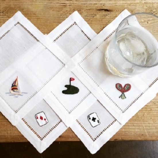 Linen cocktail napkin
