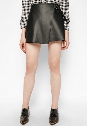 Flap Leather Skirt