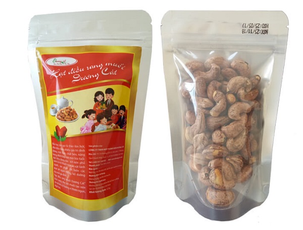 Salted roasted cashew nuts with silk cover