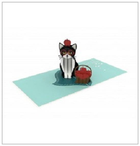 Tuxedo cat pop up card