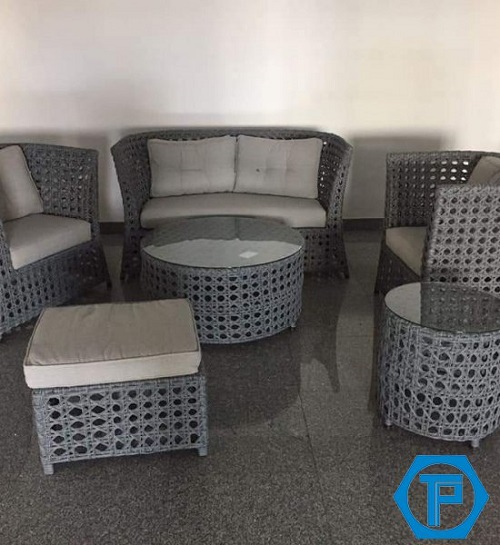 01 Poly Rattan Living Room Sofa Set
