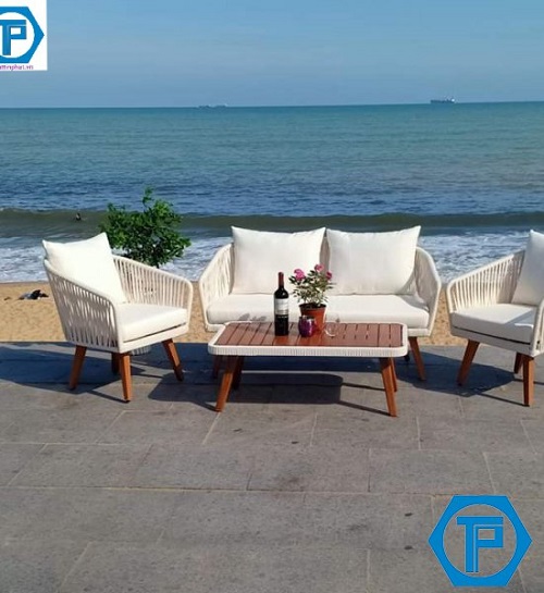 02 Poly Rattan Living Room Sofa Set