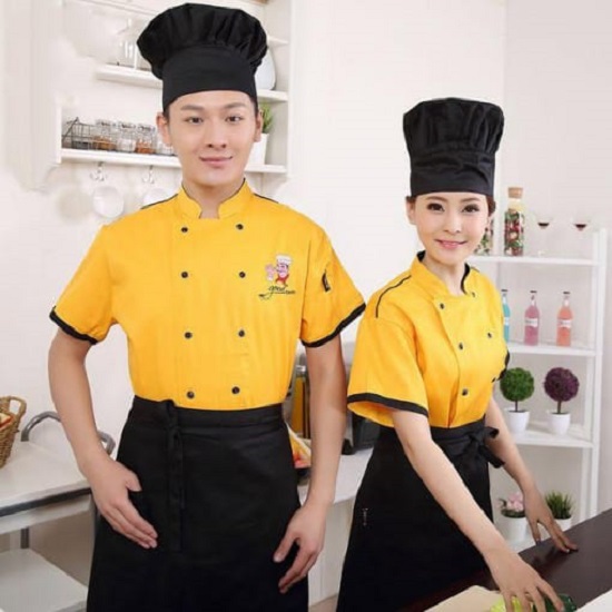 Yellow kitchen uniform