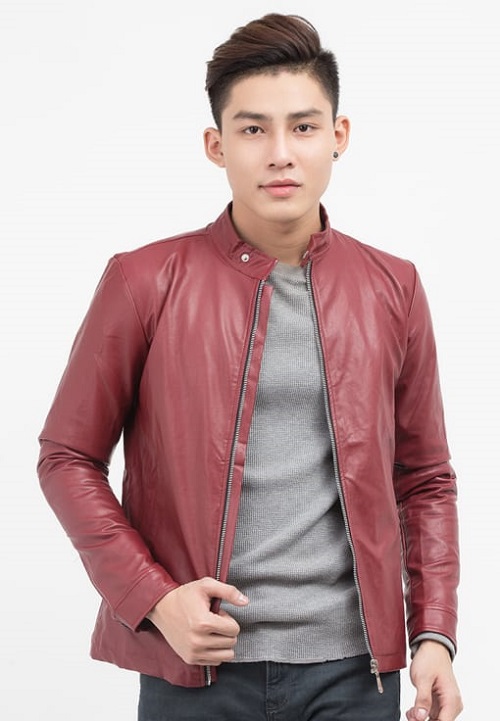 Red leather jacket