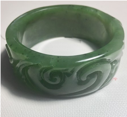 Nephrite Jade Carved Bangle