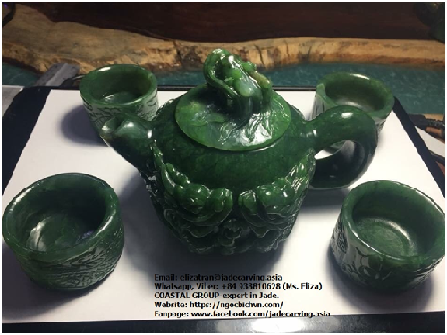 Natural Jade TeaPot Set