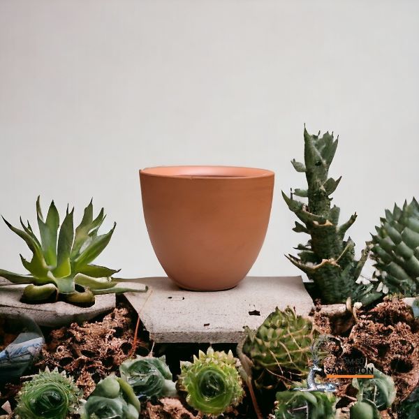 12cm Mortar-Shaped Ceramic Pot