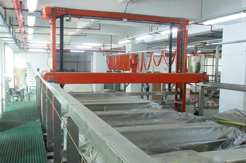 Electroplating Line with Movable Crane