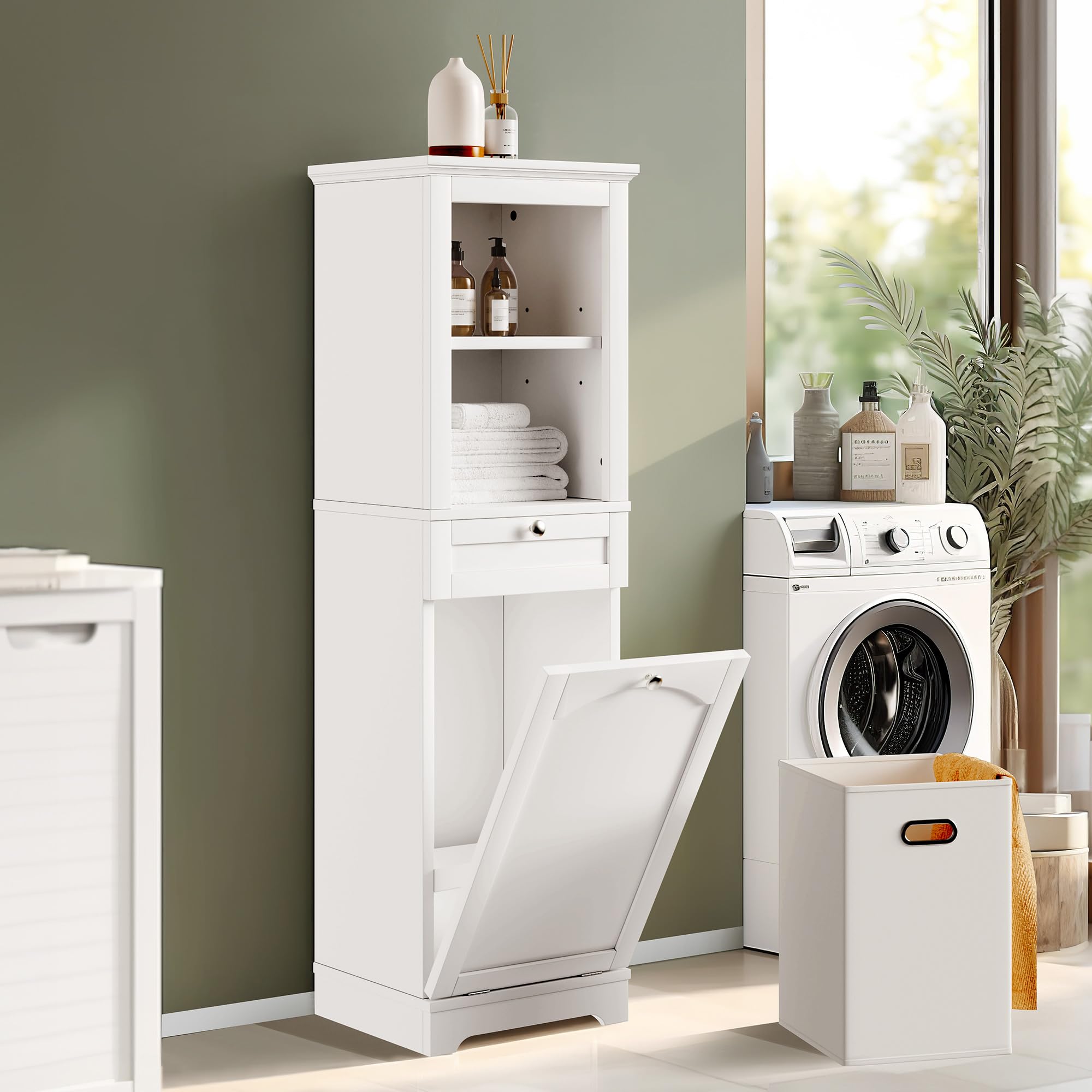 53-Inch Tall Tilt-Out Laundry Cabinet HL21071