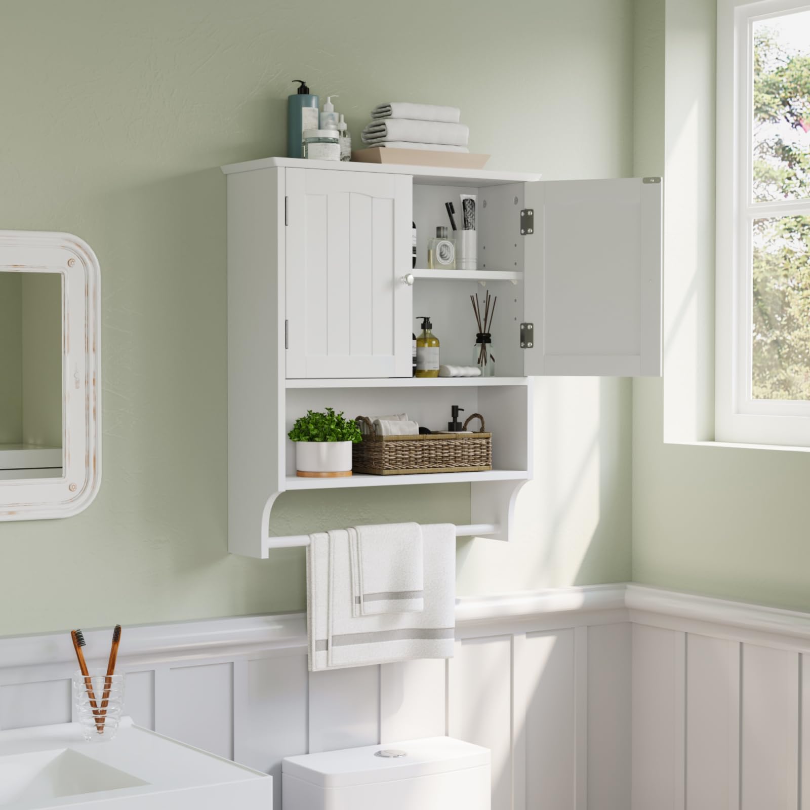 Wall Mounted Cabinet with Towel Bar HM21053