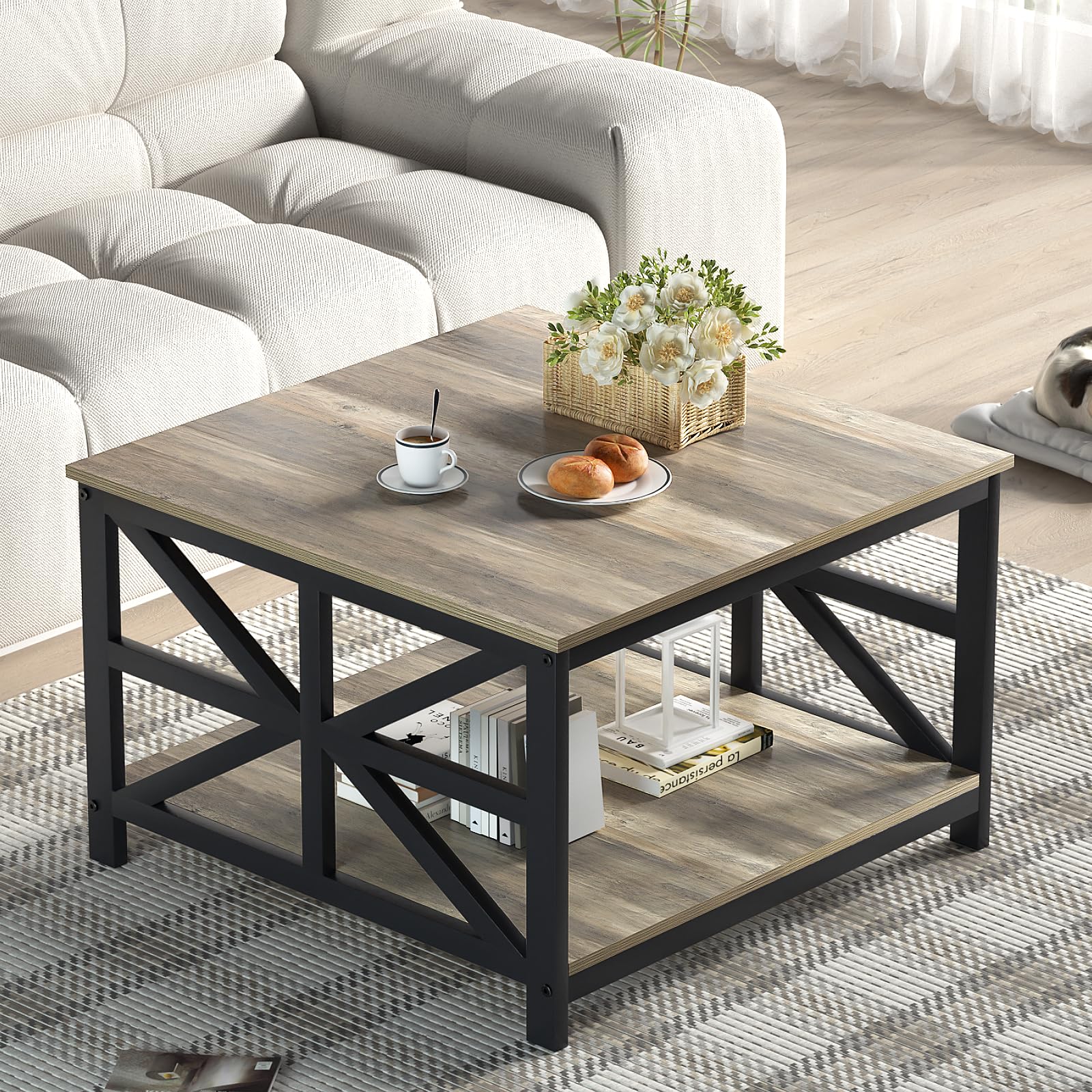 Small Square Farmhouse Coffee Table HC31094