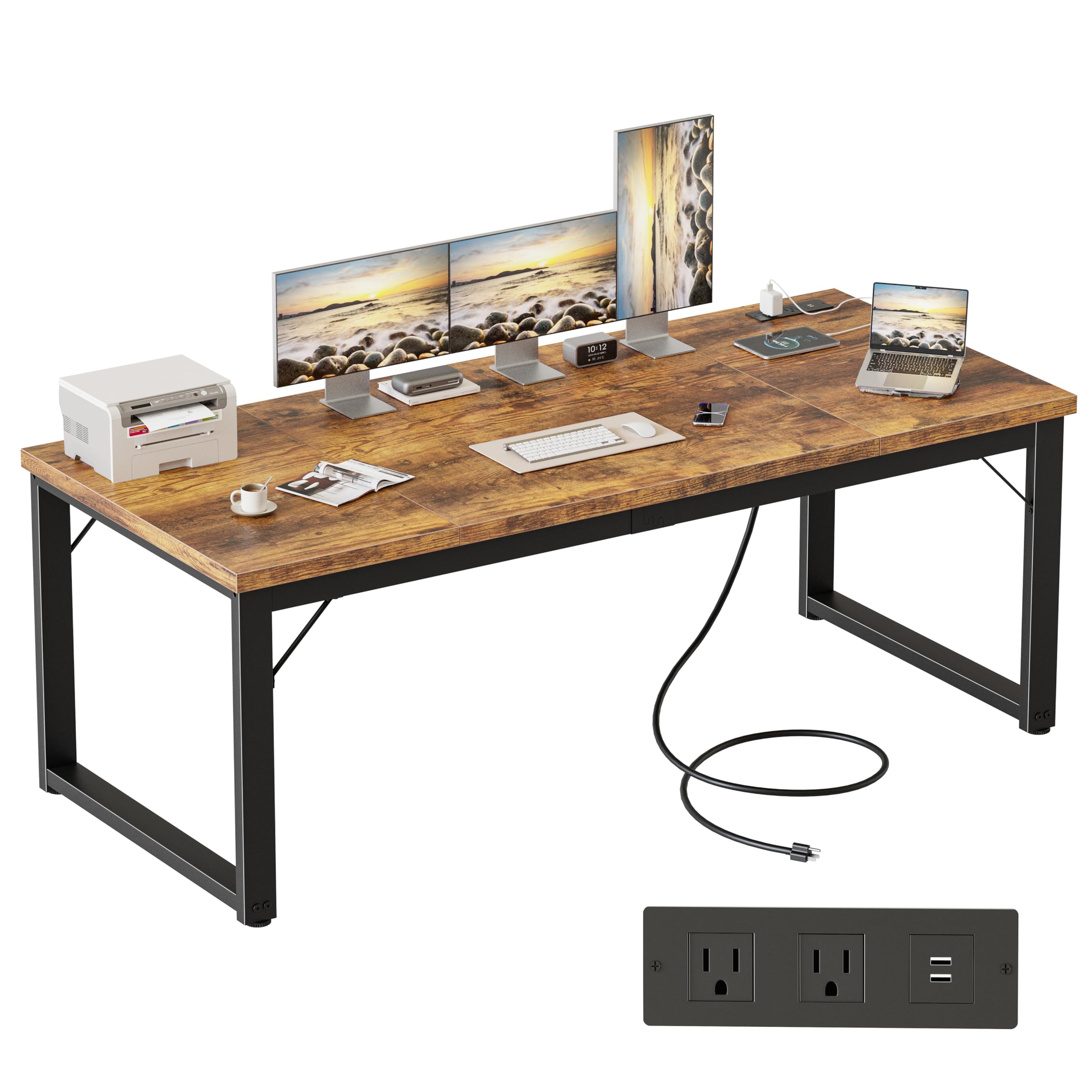 63-Inch Industrial Computer Desk
