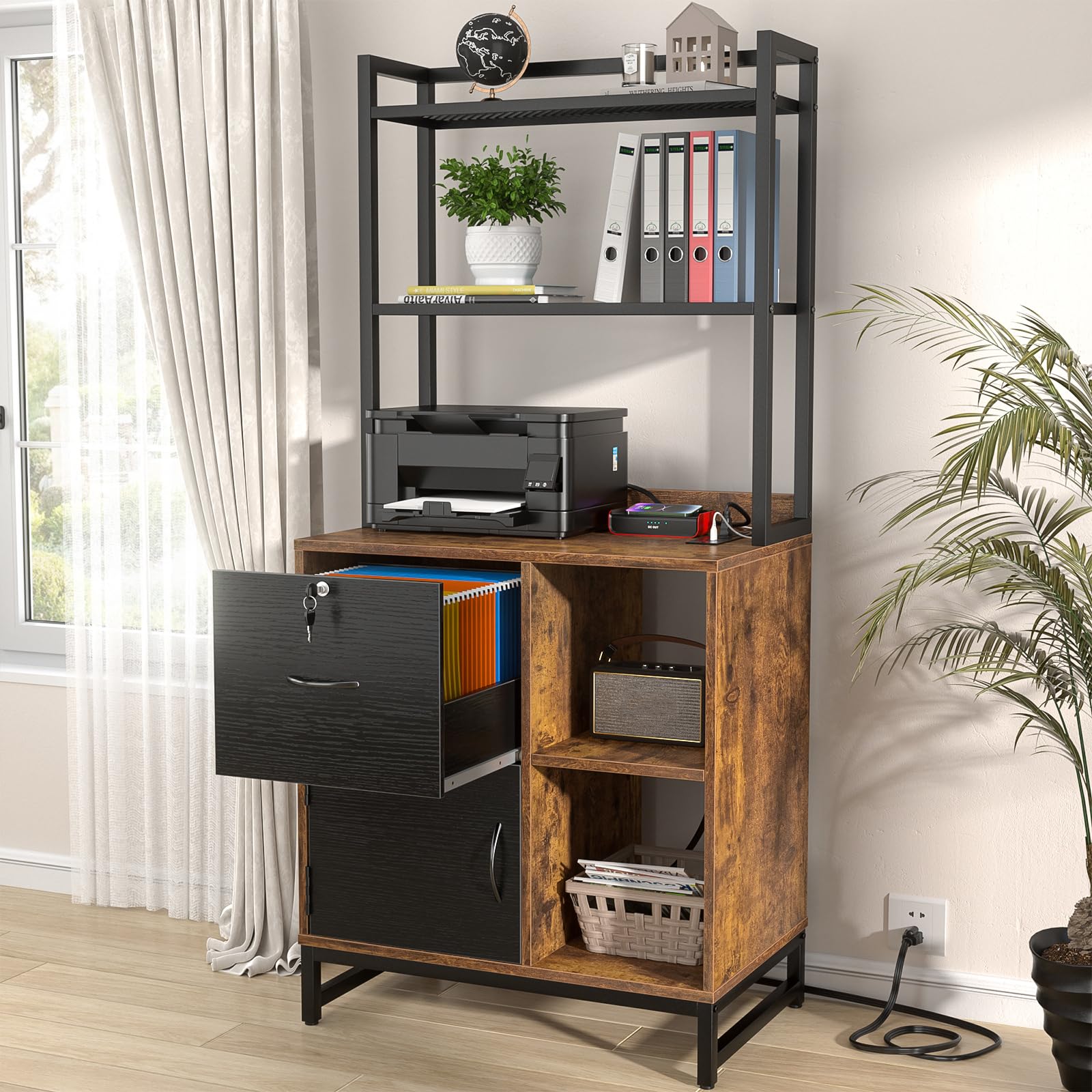 Vertical Cabinet with Bookshelf OO41111