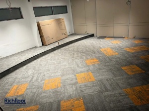 Gray & Orange Office Carpet Tiles